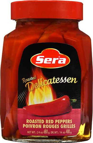 Sera roasted delicatessen red peppers  400g