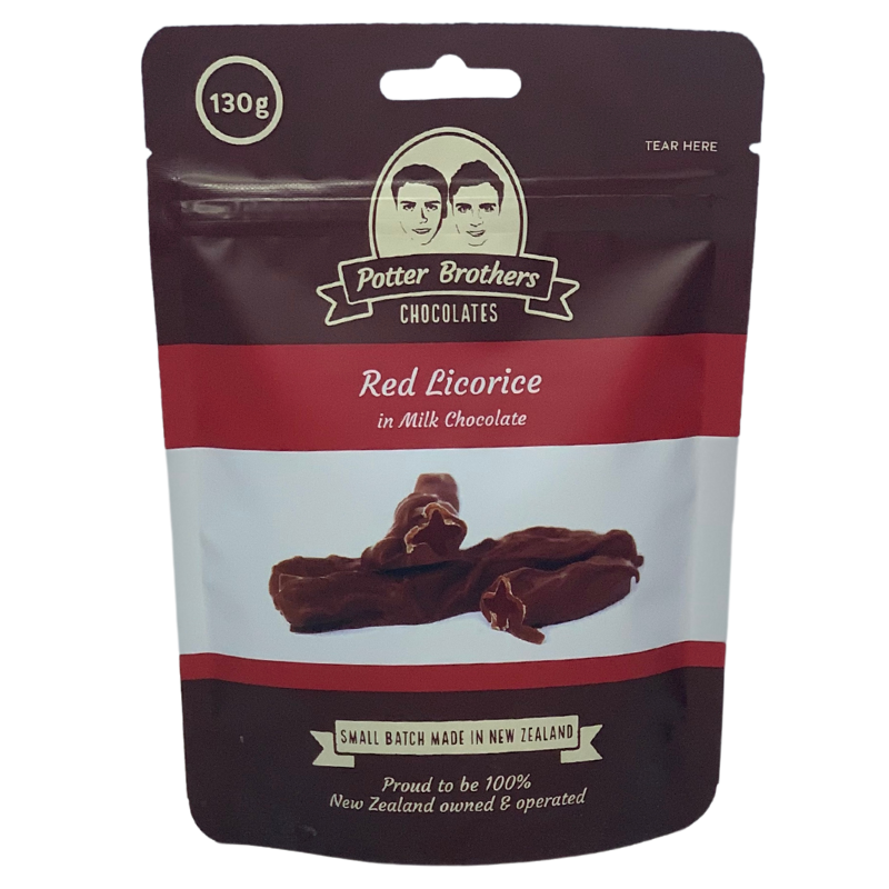 Potter brothers red licorice with milk chocolate 130g