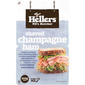 Hellers shaved champagne ham 200g