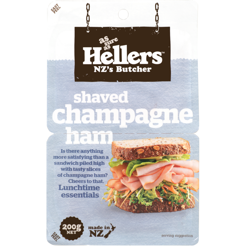 Hellers shaved champagne ham 200g