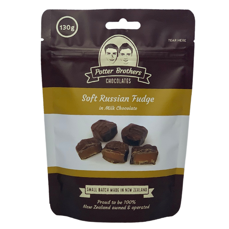 Potter brothers soft Russian fudge with milk chocolate 130g