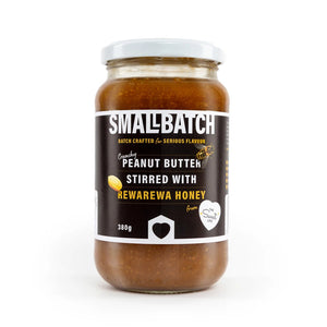 Small batch peanut butter with rewarewa honey 380g