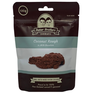 Potter brothers coconut rough in milk chocolate 130g