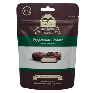 Potter brothers peppermint creams in dark chocolate 130g