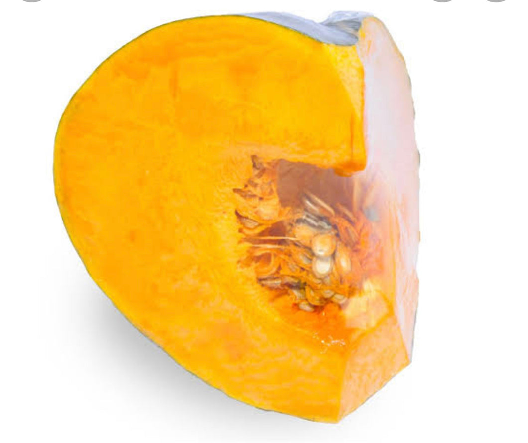 Cut pumpkin quarter